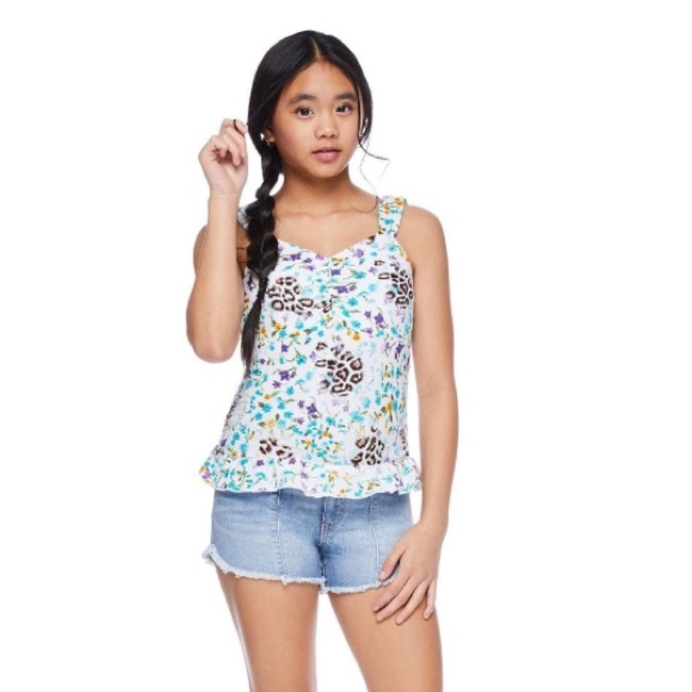 NWT My Sister's Closet Girls' Ruched Peplum Tank, Size XL